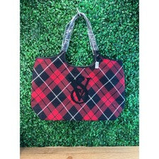 Bolso de Mano Victoria’s Secret Rojo Vacaciones a Cuadros VS Monograma Logo Polar Nuevo con Etiquetas