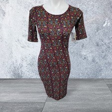 Vestido LuLaRoe Julia Talla XXS Para Mujer Púrpura Profundo Colores Florales - Nuevo