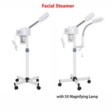 Vaporizador facial de salón spa base rodante equipo de belleza cuidado de la piel ozono caliente UV