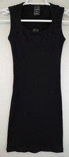 Mini Vestido Express Para Mujer XXS/XS Negro Cuello Cuadrado Borde de Encaje Sin Costuras Nuevo con Etiquetas $78