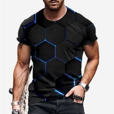 Camiseta Manga Corta Gráfico Moda Hombres Camiseta Suave Informal Aptitud Física
