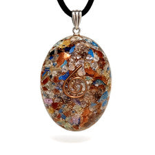 Colgante Orgón 7 Chakras Collar Orgonita Piedras Preciosas Resina Cobre Bobina Joyería