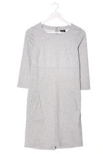 Vestido lápiz mujer bpc gris talla 32 poliéster informal elegante