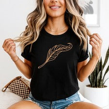 Camiseta Mística Pluma Celestial Mujer Pluma Mística Naturaleza Regalo Para Ella