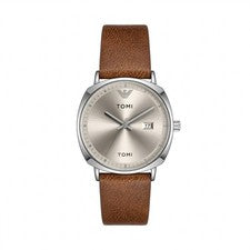Reloj Pulsera Tomi Design Acero Inoxidable Cuero Cuarzo Impermeable