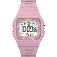Timex TW5M55800, rastreador de pasos/actividad, Indiglo, cronógrafo, correa de resina rosa