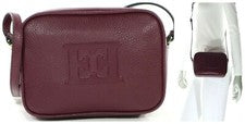 Bolso bandolera de cuero para mujer Escada Merlot