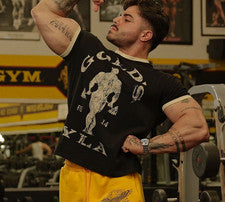 GOLD'S Verano Nuevo Estilo Hombre Camiseta Deporte Fitness Algodón Manga Corta