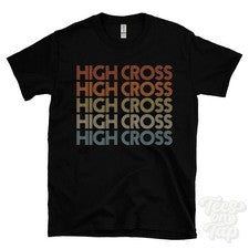 CAMISETA ESTILO RETRO REPETIDA CRUZ ALTA Hombre y Mujer Reino Unido Lugar Nombre Regalo