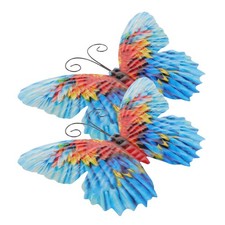 2 Piezas Hierro Simulado Mariposas Metal Pared Colgante Mariposa Decoración Hogar Arte