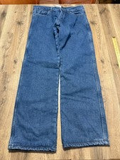 Pantalones de mezclilla estilo hombre, talla 36 para hombre, azul, denim, forrados, pierna recta, bolsillos, nuevos con 