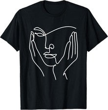 Camiseta gráfica minimalista línea abstracta arte mujer - diseño de moda