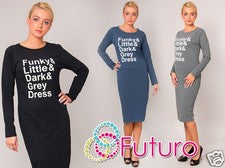 Vestido para mujer manga larga cuello redondo estampado elegante ceñido al cuerpo talla 10-12 FT1374