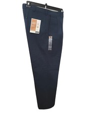 Pantalones Plisados Haggar Talla 34X 34 Azul Clásico Caqui Ajuste Original Nuevos Con Defecto