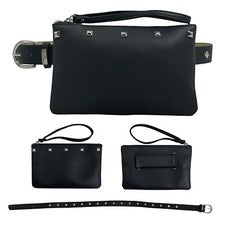 STONE MOUNTAIN S Mujer Cuero Cinturón Bolso Muñequera Tachonado Bandolera Bolsa Cartera