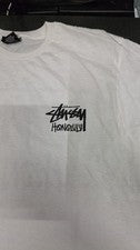 Camiseta Stussy Honolulu Cut Tag Blanca Talla Mediana
