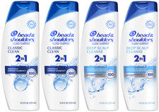CHAMPÚ Y ACONDICIONADOR 2 en 1 Head & Shoulders CLASSIC & DEEP CLEANSE ANTICASPA PAQUETE DE 4