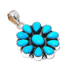 Colgante de plata de ley 925 hecho a mano con piedras preciosas turquesa para dormir joyas regalos