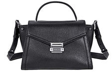 Bolso de cuero negro con solapa MICHAEL KORS MK Whitney LG TH para mujer 30T8SXIS3T