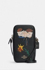 Bandolera Coach X Jean Michel Basquiat C5613 Cremallera Norte/Sur Cuero Negra Nueva con Etiquetas