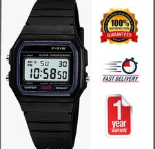 Cronómetro Alarma Deportiva Retro Digital Clásico F91W Negro - 1 Año de Garantía