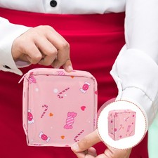 Bolsa de almacenamiento de toallas sanitarias de algodón con soporte para tampones reutilizable período