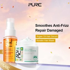 Mascarilla capilar de queratina y argán marroquí cuidado del cabello aceite suero reparación frizz seco dañado