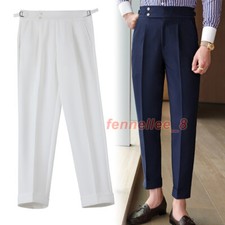 Pantalones italianos retro de Nápoles de cintura alta pantalones rectos informales traje pantalones