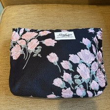 Hermosa bolsa de maquillaje con cremallera diseño rosa/negro y verde rosa regalo