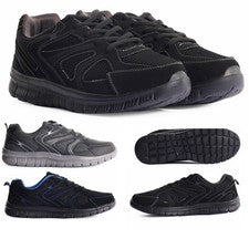 Entrenadores ligeros y transpirables para hombre talla 6 a 11 Reino Unido en negro liso o gris
