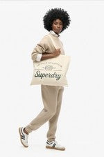 Superdry Bolso Tote Natural Marrón/Verde Esmalte H 43cm W 52cm Correa Altura 27cm