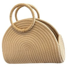 Bolso de mano hecho a mano estilo bohemio tejido playa paja bolsos para mujer