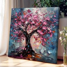 Impresión de arte de pared de lienzo expresionismo de árbol de cerezo en flor decoración del hogar listo para colgar