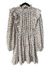 Vestido acampanado floral manga larga cuello alto talla: 10 nuevo sin etiquetas Nasty Gal para mujer