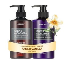 Juego de champú y acondicionador coreano para el cuidado del cabello Honey & Macadamia, vainilla ámbar,...