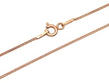 Panzerkette 925 Sterling Silber rose vergoldet 1mm 36 - 60 cm Halskette Kette