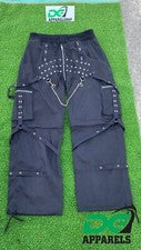 Pantalones negros hechos a mano para hombre cadenas góticas punk rock pantalones de moda para hombre