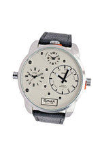 XXL Omax Monster Watch Reloj Hombre Pulsera Dual Triple Temporizador 3 Zonas Horarias Nuevo
