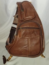 Estilo De Colección 💯% Cuero Guijarro Bandolera/Bolso Bandolera Correa Ajustable 5 Cremalleras Café Marrón