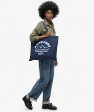 Superdry Bolso Tote Richest Azul Marino/Azul Garza H 43cm W 52cm Correa Altura 27cm