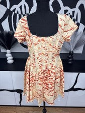 Mini vestido corsé cuello cuadrado diseño ASOS para mujer 6 rojo naranja nuevo con etiquetas