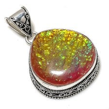 Colgante de joyería de plata esterlina 925 con piedras preciosas de ópalo tri...