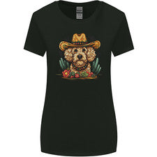 Linda camiseta Goldendoodle estilo mexicano occidental para mujer corte ancho