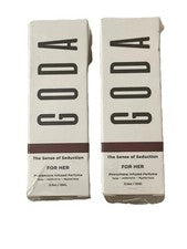 2x Perfume con infusión de feromonas Goda For Her SELLADO 0,5 fl oz 15 ml ea Vegano Jazmín