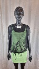Damen Kleid 2 Teiler Größe S/M Marke Sophyline grün/Weiß Art 24/453
