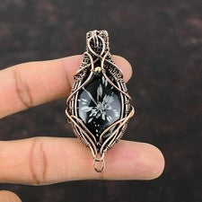 Crisantemo Piedras Preciosas Joyería Cobre Regalo Para Madre Alambre Envuelto Colgante 2.72"