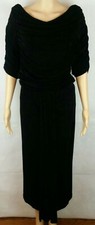 Vestido negro acanalado y mangas acanaladas Katy K Design para mujer (S) - Diseñador
