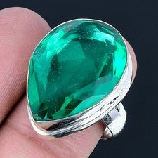 Anillo de joyería de plata esterlina 925 hecho a mano con piedras preciosas...