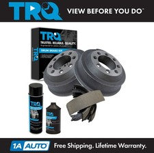 TRQ Brake Drum & Shoe Rear Left Right Kit w/Fluids for Ford E250 E350 F250 F350