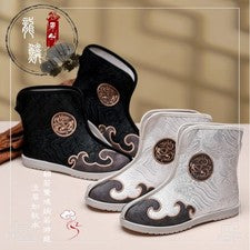 Zapatos de tela bordados chinos para niños botas de cosplay